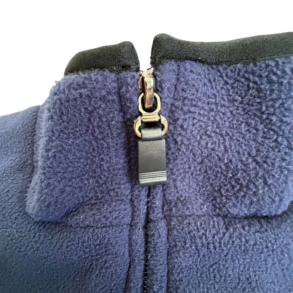 Men's Fleece Vest‎ Navy Blue Full Zip Casual Classics Size L